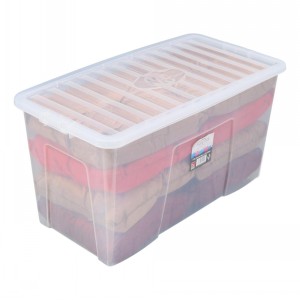 Wham Crystal Plastic Storage Box & Lid Size 19 110 Litre